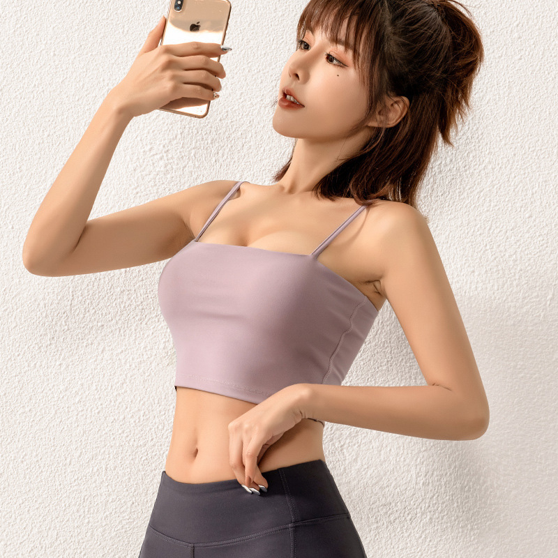 Sports Underwear Women's Shockproof Beautiful Back Running Quick-drying Breathable Thin Shoulder Strap Yoga Bra Fitness Bra Fire