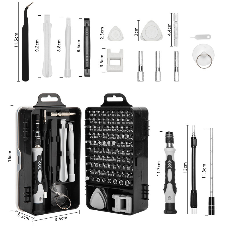 115 in 1 cross-border wholesale watch mobile phone disassembly and maintenance tools hardware chrome vanadium steel screwdriver set Wholesale