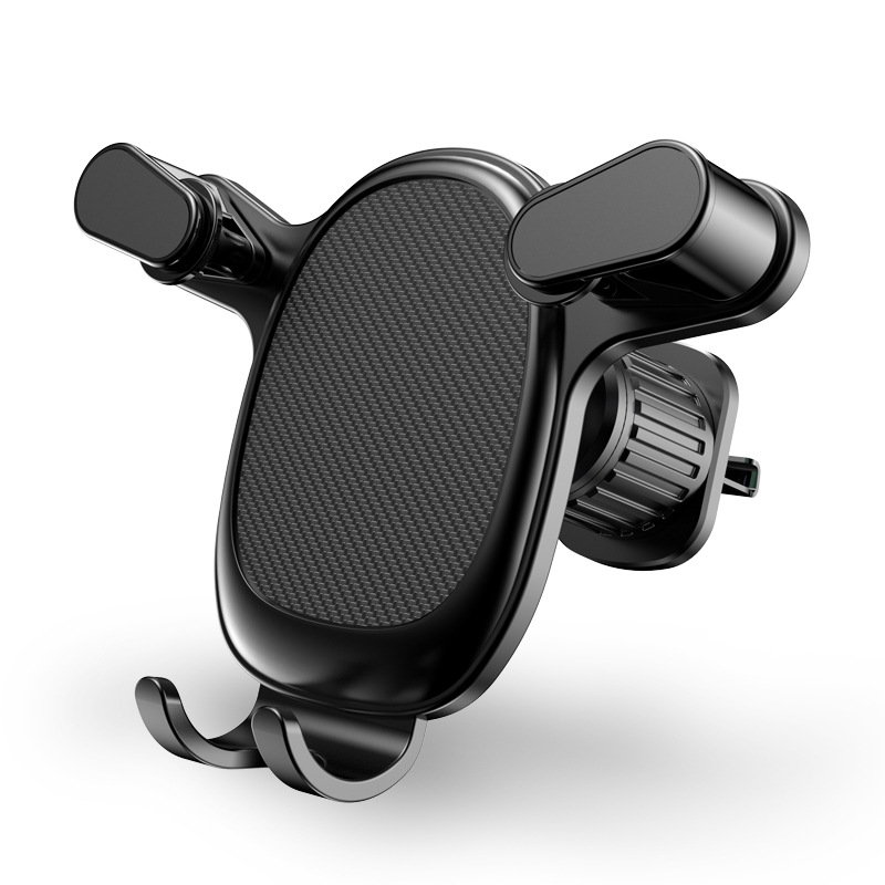 Car mobile phone bracket air outlet new navigation bracket spiral fixed metal hook gravity support car Special