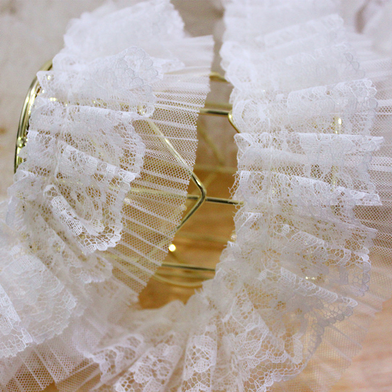 Pleated Lace Organ Ear Lilita Lace Folded Tutu Dress Accessories Double-Layer Three-Dimensional Bounce
