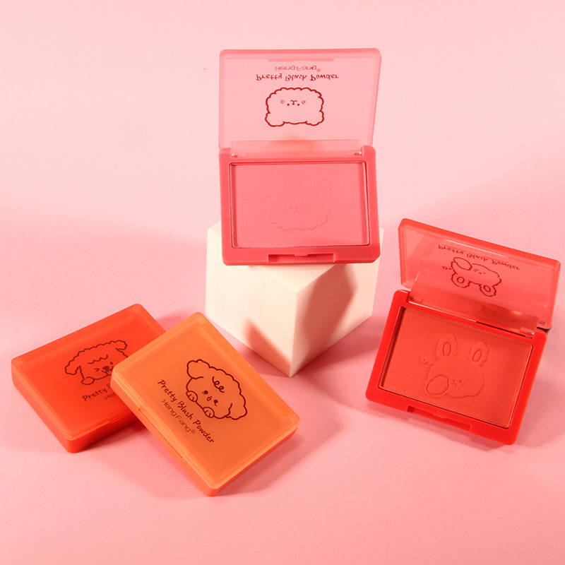 Hengfang cute bear delicate blush natural nude makeup color monochrome matte repair Rouge eye shadow plate student female makeup