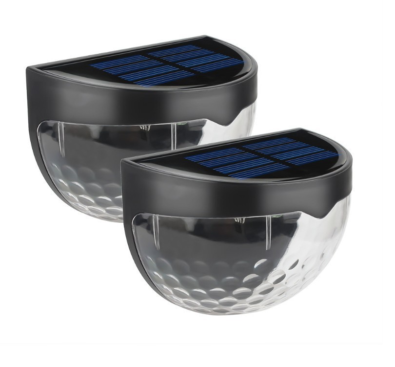 Solar 6LED semicircle fence lamp outdoor light and shadow night light garden lamp wall lamp step stair lamp