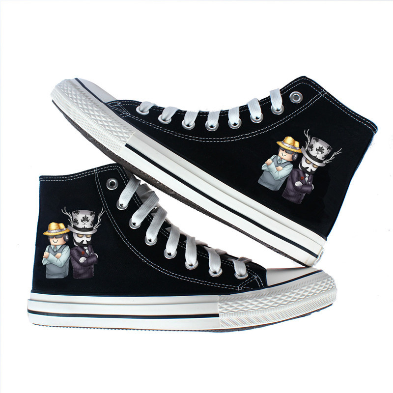 Game ROBLOX canvas shoes men's and women's casual sneakers student sports Korean fashion trendy lace-up shoes