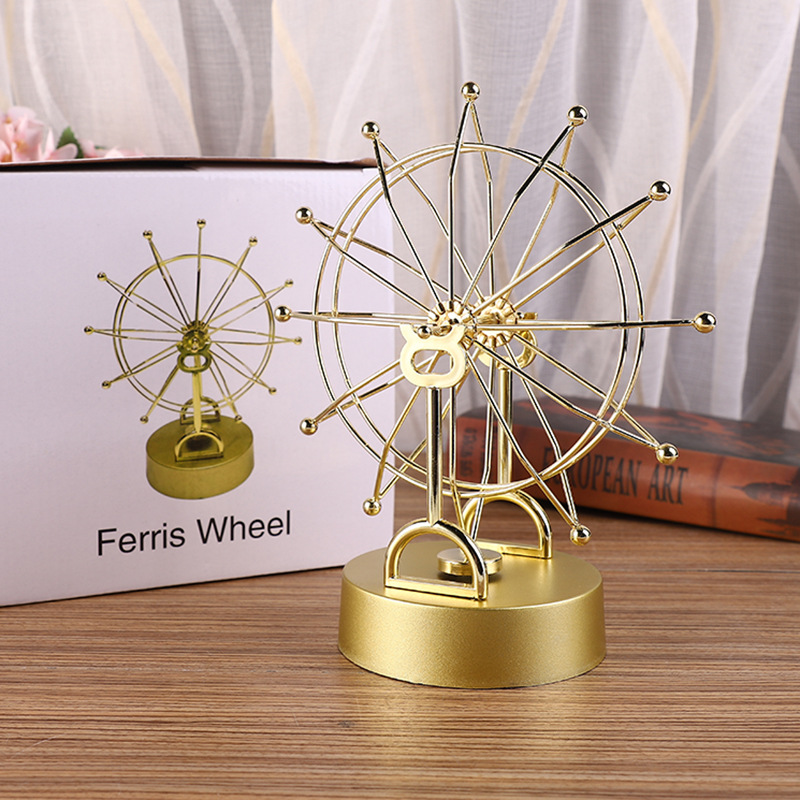 Creative Metal Ferris Wheel Permanent Machine Crafts Home Desktop Decorations Office Gifts Entrance Decoration