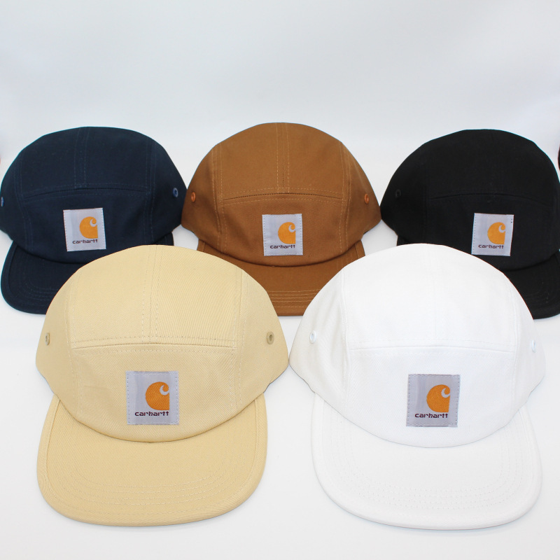 Spring and summer cotton soft top five piece flat brim hat men and women Street tide skateboard hip hop baseball cap foreign trade camping hat
