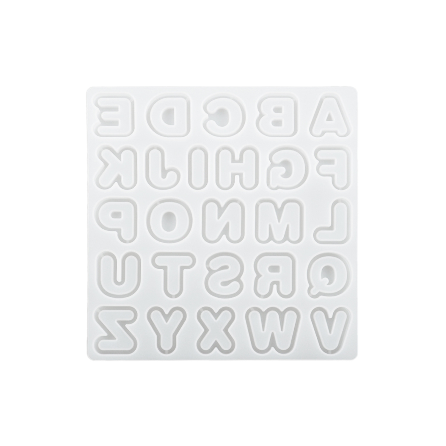 diy crystal drop glue epoxy resin quicksand letter mini double layer quicksand English mirror silicone mold. E area