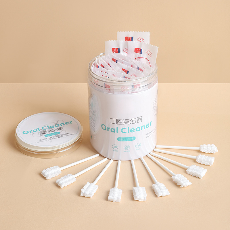 30 baby oral cleaner newborn infant gauze brushing cotton swab baby toothbrush tongue Moss tongue device