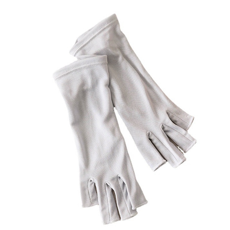 Yueyue Sunscreen Gloves 2024 Real Silk Summer Driving Cycling Breathable Half Finger Gloves Amazon Cross-border