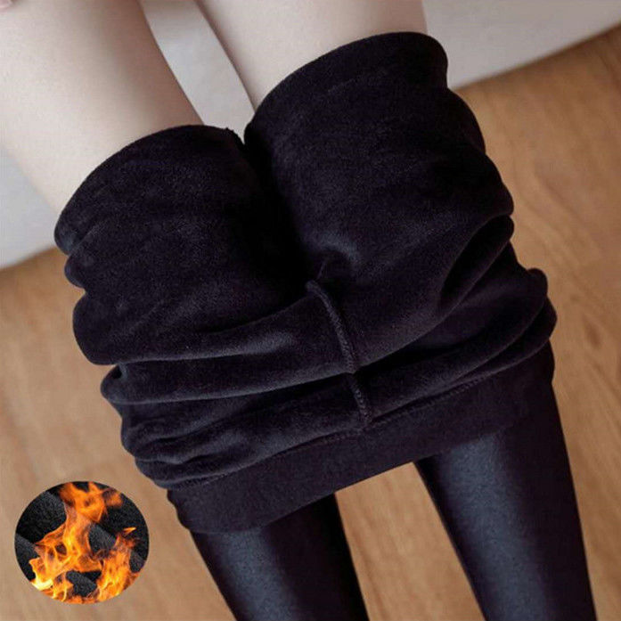[Plus velvet thickening] autumn and winter glossy pants women's high waist outer wear large size high elastic bottoming warm pants slim
