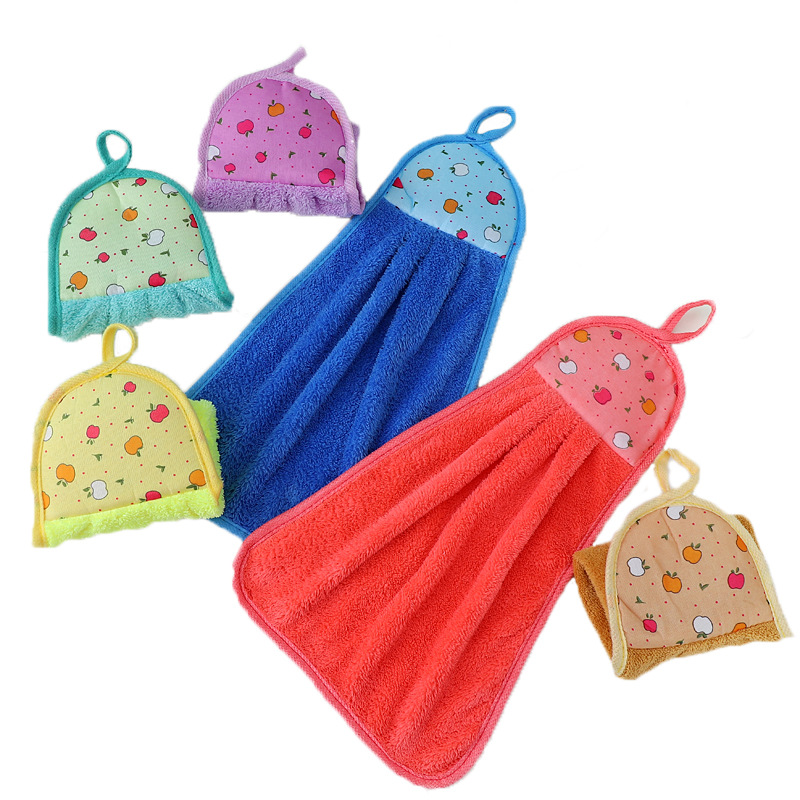 Coral fleece towel can be hung kitchen thick cleaning towel gift advertising towel