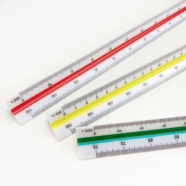 Triangular scale 30cm triangular scale drawing size scale drawing template scale six kinds of scale interior design