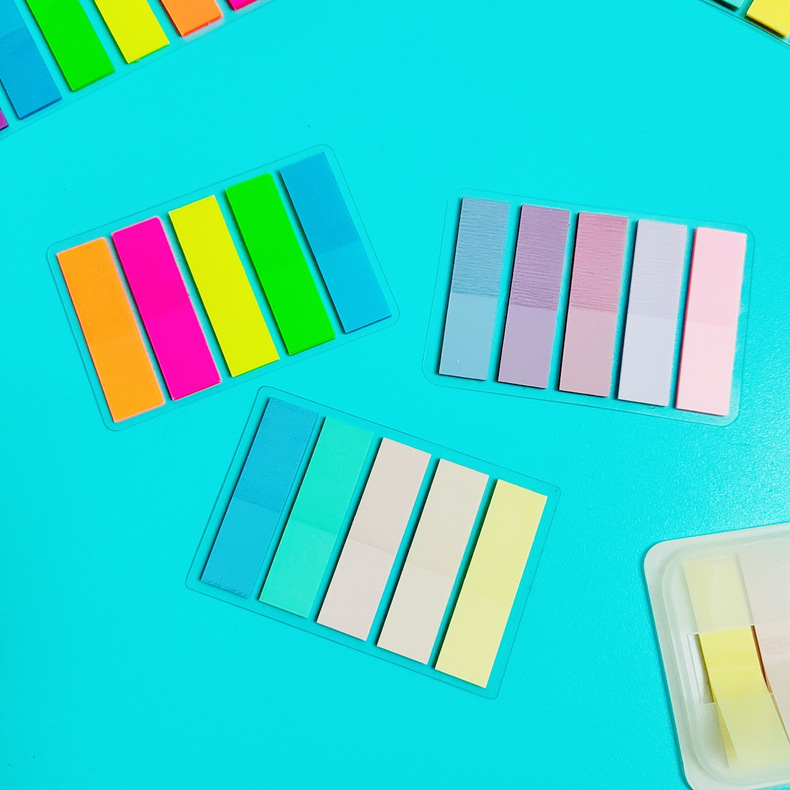 Pet Fluorescent Post-it Notes Macaron N-time Stickers Creative Markers Indicative Index Stickers Student Memo Note Stickers