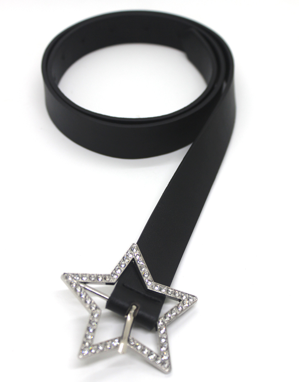 Nowość w stylu Spice Girl Millennium Pink Belt Amerykański styl Metalowa klamra Pięcioramienna gwiazda Pełny pas wiertniczy Pasek na każdy mecz_voghion.com