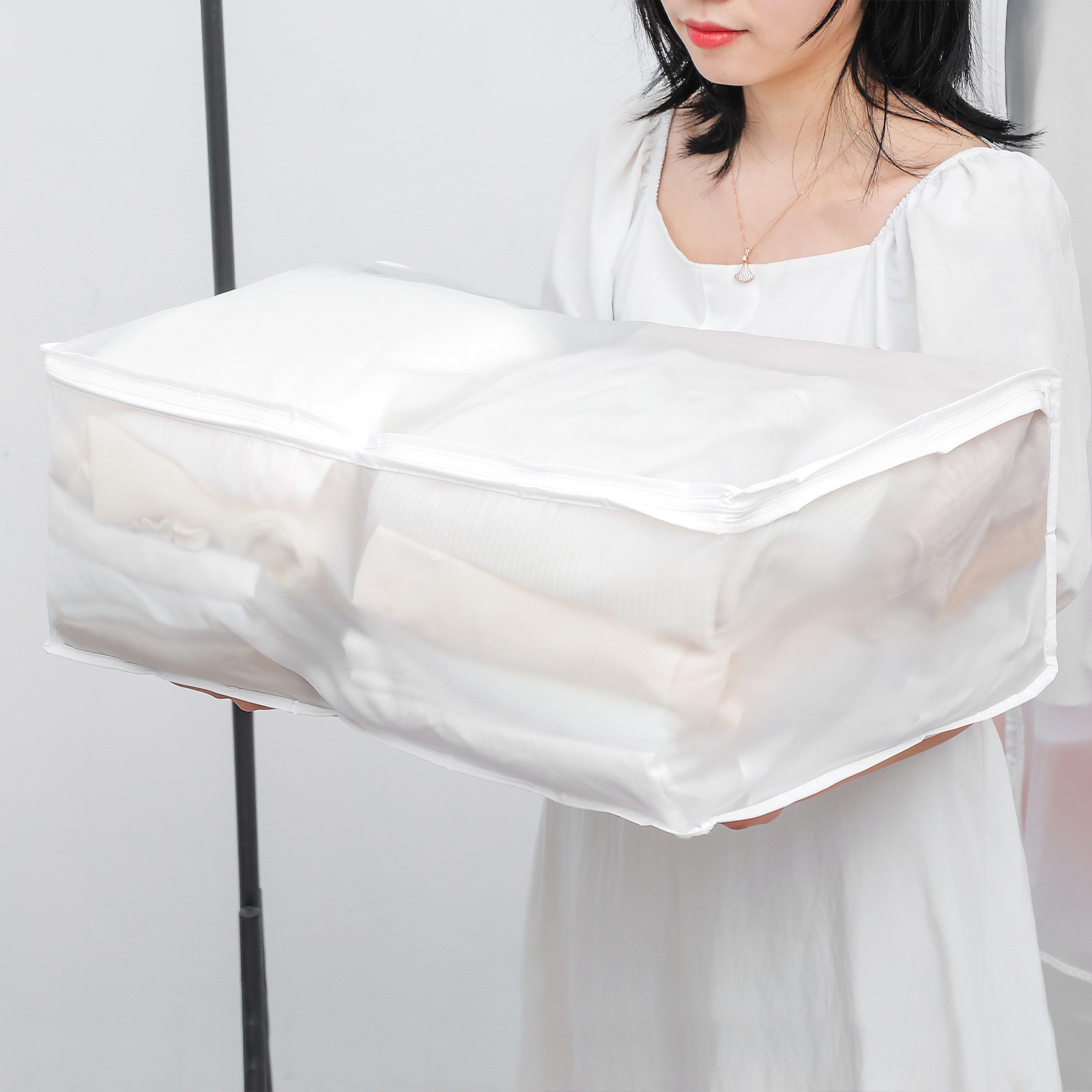 PEVA Waterproof Moisture-proof Quilt Storage Bag Transparent Tidy Bag Household Quilt Clothes Packing Bag Large Storage Bag