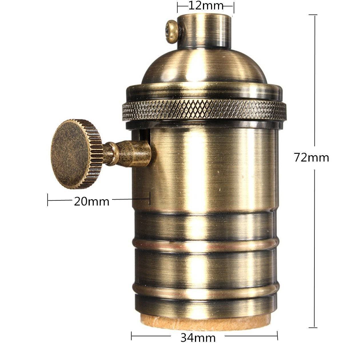 Factory wholesale retro lamp cap hanging wire lamp holder twist switch lighting accessories Edison E27E26 nostalgic lamp cap