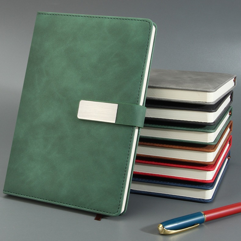 Notebook leather 2024 business office can be fixed LOGO notebook spot postage thick loose-leaf wholesale notepad