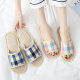 Linen slippers summer men's and women's home couple floor slippers Korean style cotton and linen home non-slip wear-resistant Women's