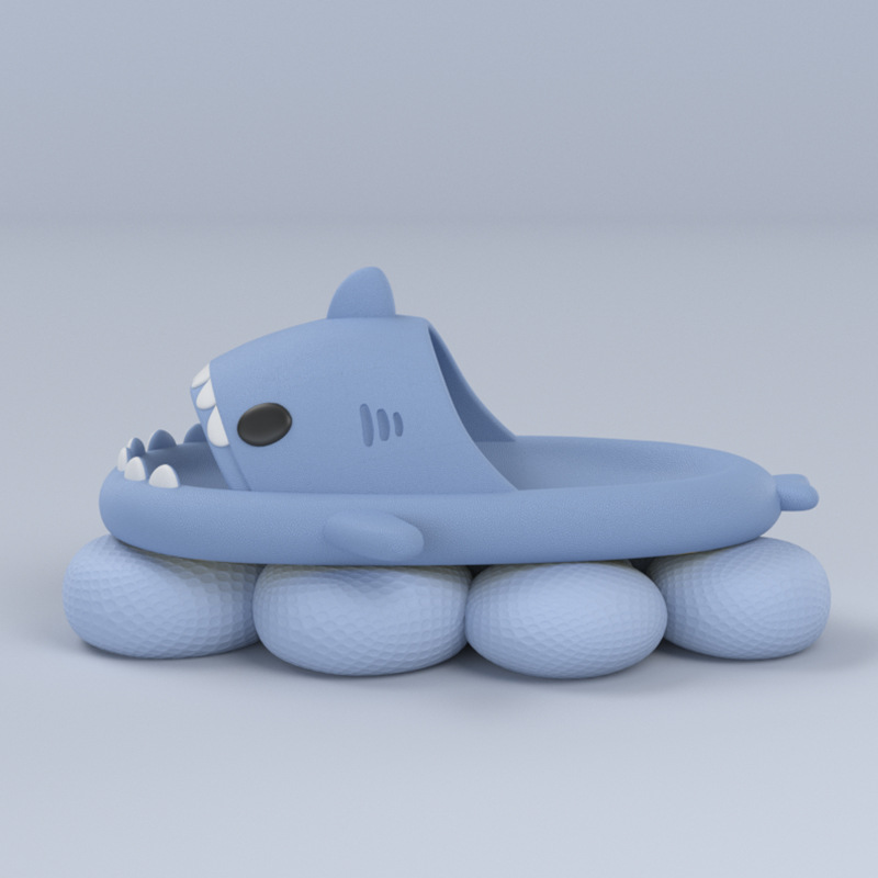 Shark Slippers Summer Adult Couple Parent-Child Children Slippers Trendy Indoor and Outdoor Funny Home Cute Cartoon Sandals