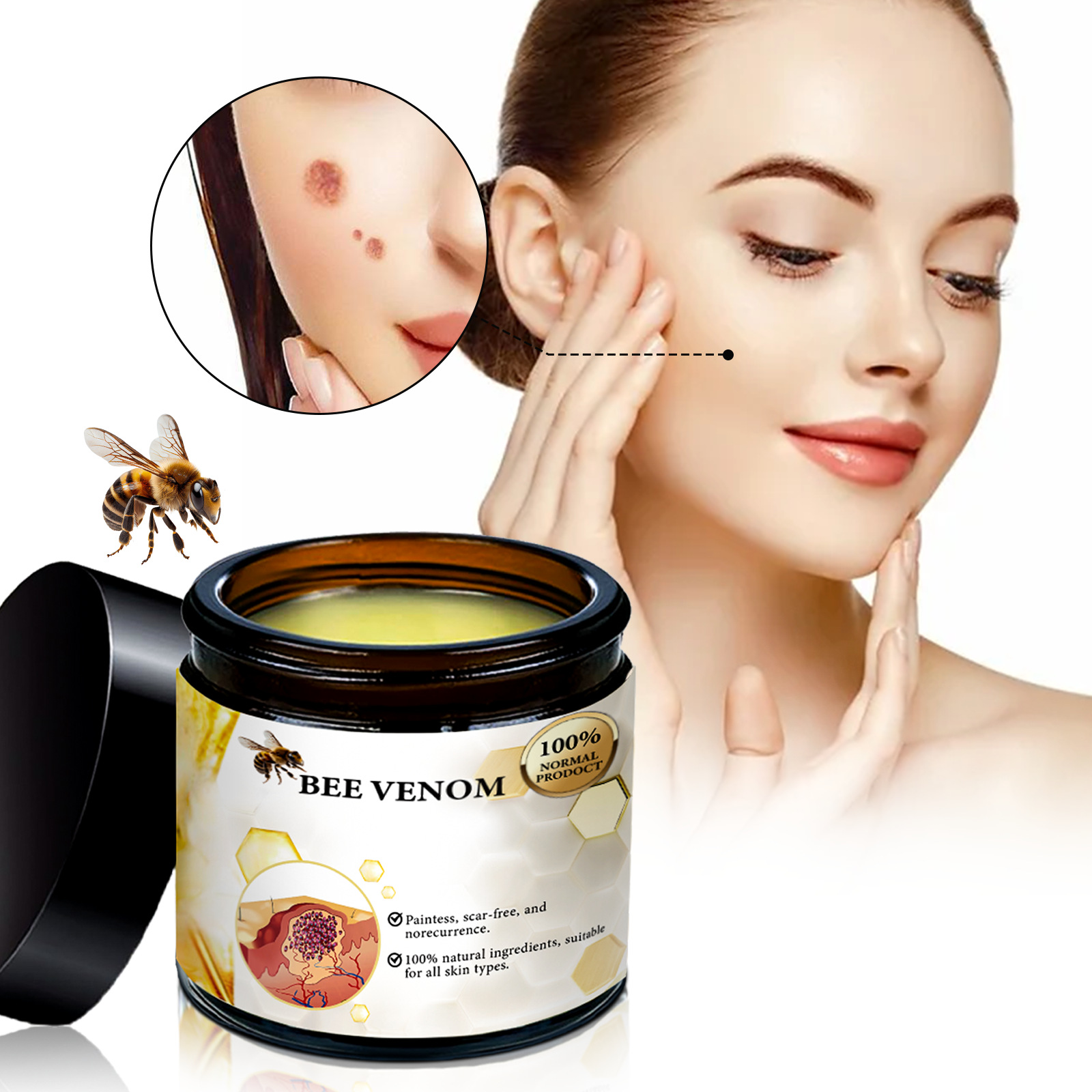 Cross-border Hot Selling Unlabeled BEE VENOM BEE VENOM Skin Care Cream Repair Skin Traces Moisturizing Cream 60g