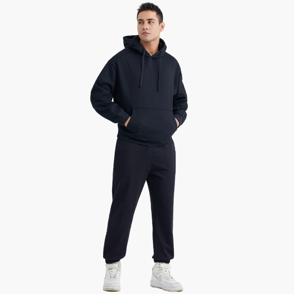 LVLV men's clothing | Heavy carbon brushed ring hooded sweater cross-border pullover sports top printed LOGO