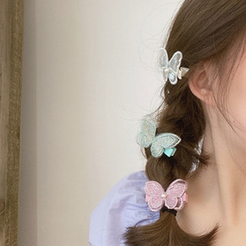 Fairy Flesh Butterfly Hairpin Female Internet Celebrity Braided Hair Back Head Side of Baby Adult Girl Girl Class Gift Jewelry