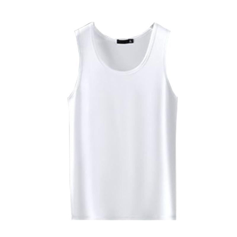 Vest Men's Round Neck Slim-fit Korean Style Sleeveless Sports Fitness Solid Color Casual Breathable Undershirt Undershirt for Teenagers