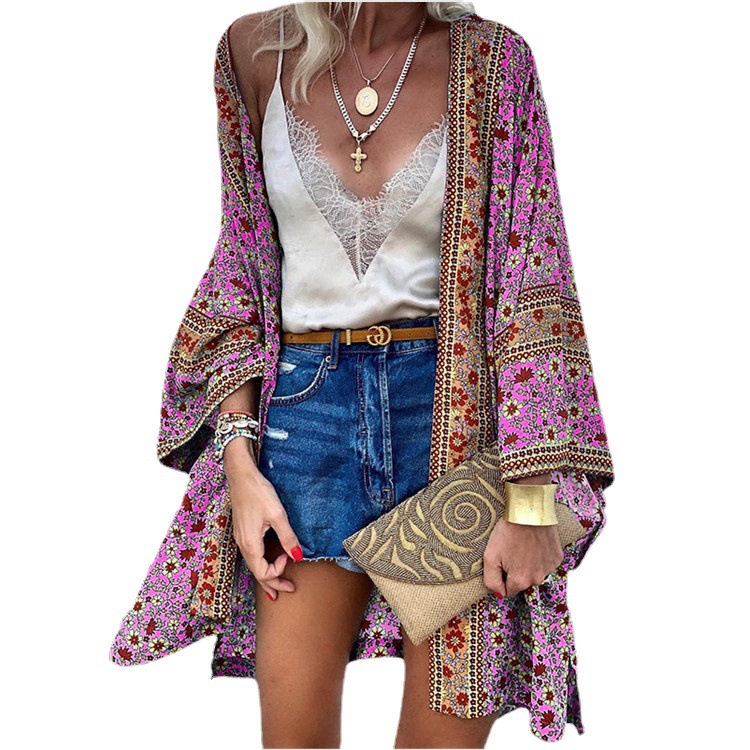 2025 Cross-border European and American Women's Clothing Spring and Summer New Four-sided Elastic Casual V-neck Printed Pleated Women's dress