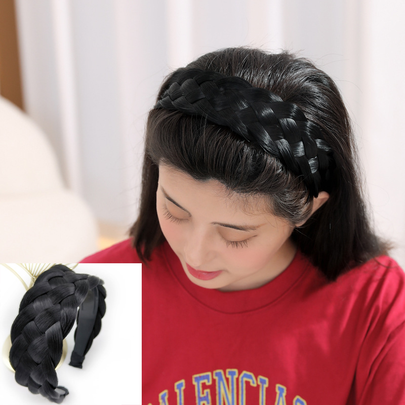 Wig hairband wig five-strand braid twist wig headdress wig cover white hair cover top hairpin width approx.