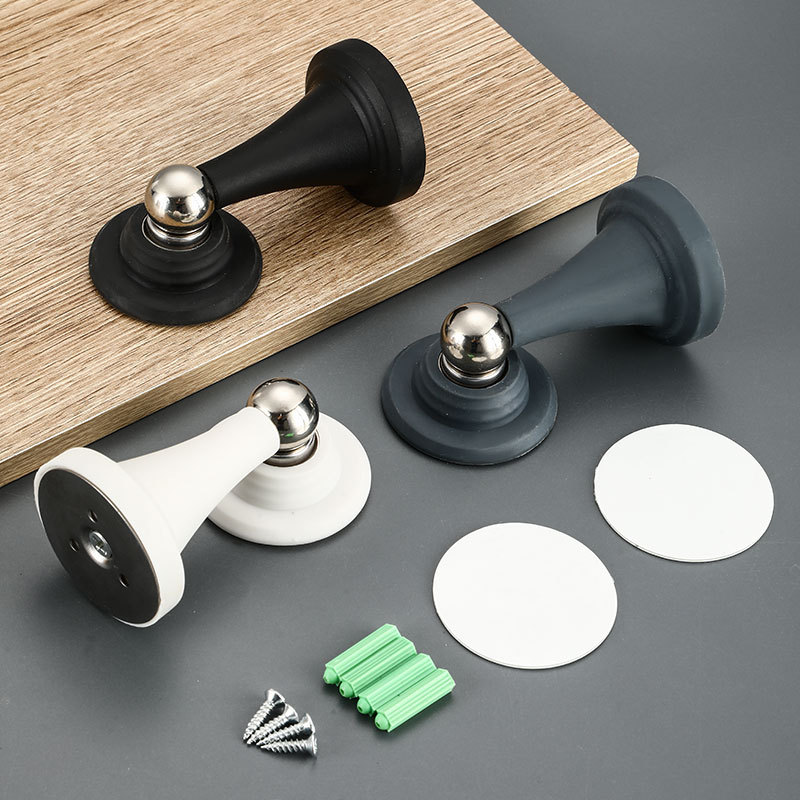 Bedroom Wooden Door Punch-free Silicone Door Touch Door Stopper Glass Door Toilet Anti-collision Strong Magnetic Mute Door Stopper Top