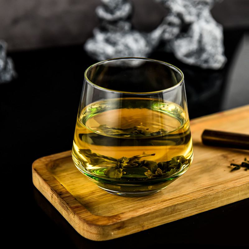 家用六色玻璃杯單層彩色早餐杯飲料果汁杯透明玻璃茶杯套裝