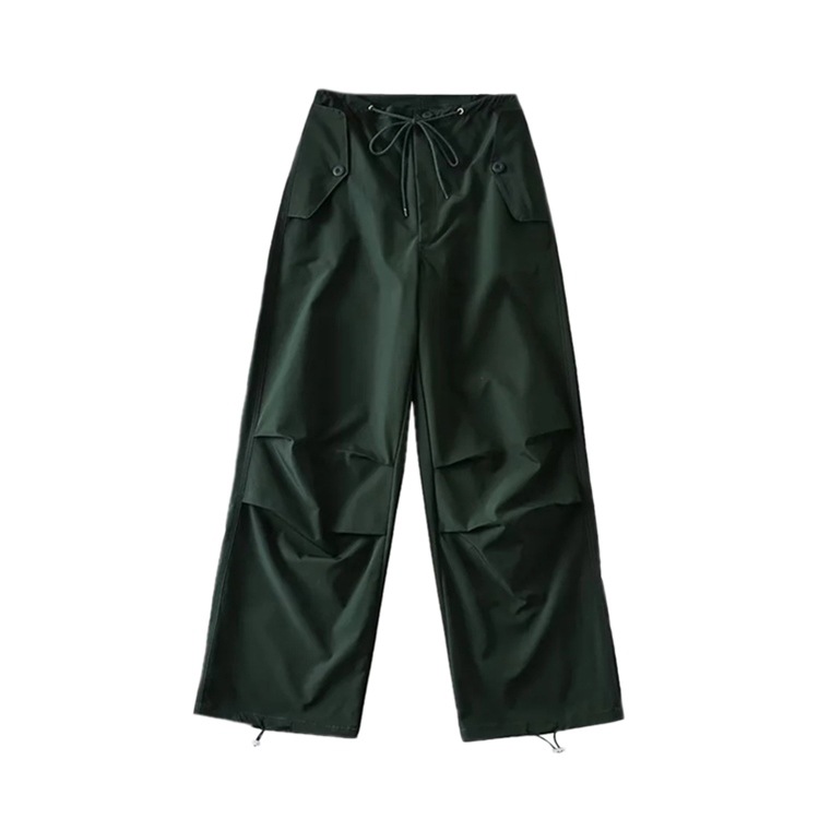 Design Sense Multi-Pocket Loose Casual Handsome Dancing Paper Bag Trousers Hot Girls High Waist Strappy Lace-Up Overalls