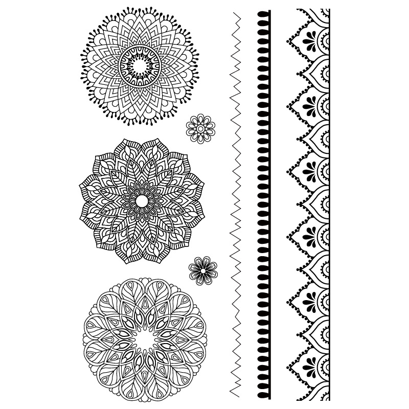 Journal transparent silicone seal retro character seal DIY decorative Journal rubber stamp Mandala lace