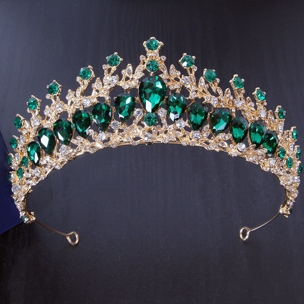New European and American alloy color bridal crown wedding dress crown headdress holiday Crystal Crown wholesale