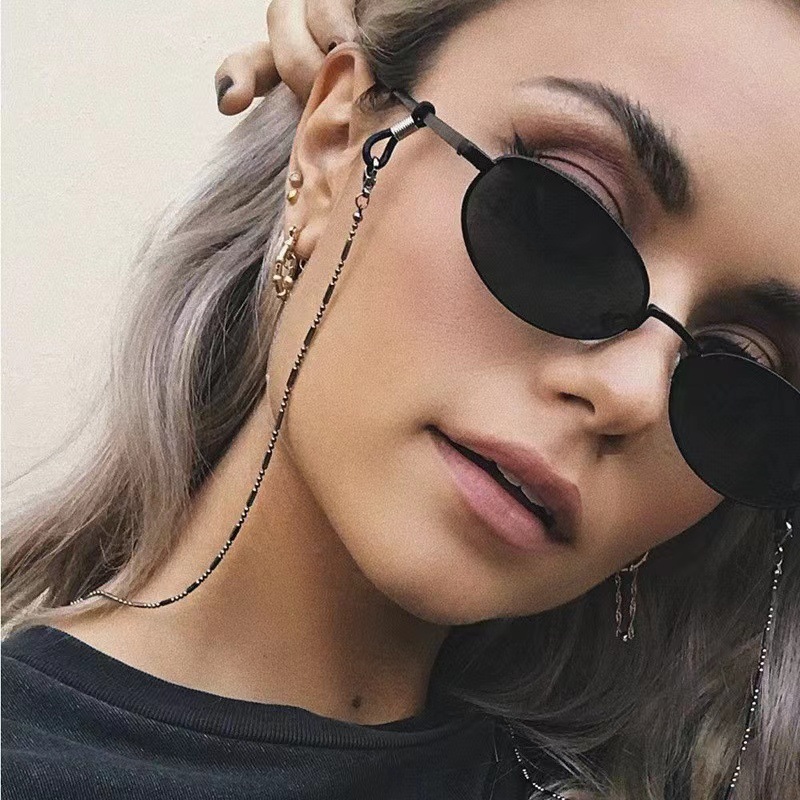 Fashion Japanese-Korean Style Simple Women's Personality Alloy Gold-plated Silver Elegant Glasses Chain Anti-drop Glasses Mask Chain
