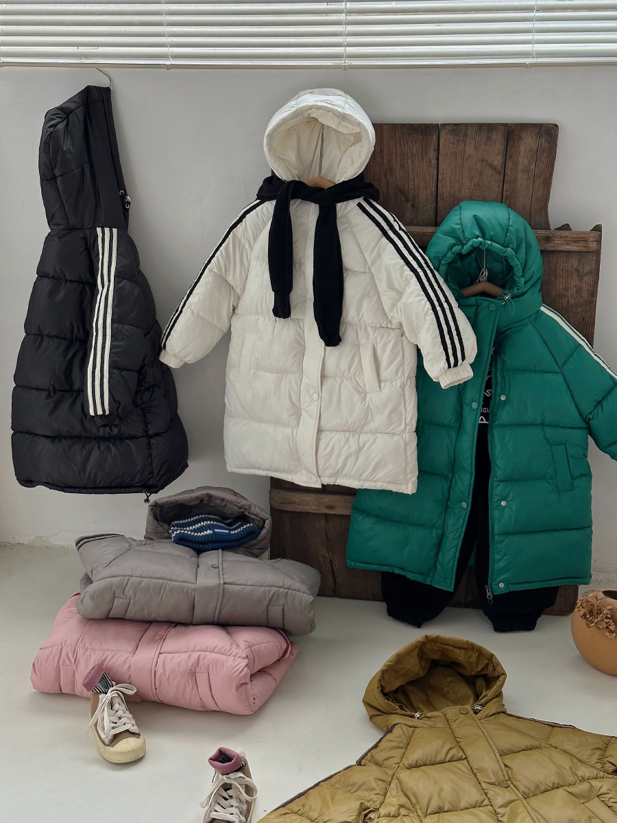 New autumn and winter children's cotton-padded clothes mid-length Korean style thickened Winter Children's cotton-padded clothes children's coat foreign trade Wholesale