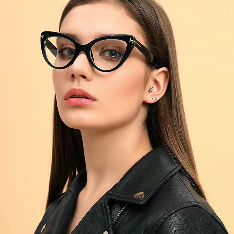 Jett 5118 European and American INS fashion large frame plain glasses frame glasses Amazon cat eye anti-blue light glasses