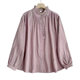 Chinese Style Artistic Retro Solid Color Shirt Women's 2024 Spring and Autumn New Cotton and Linen Ruffled Long Sleeve Cardigan Top