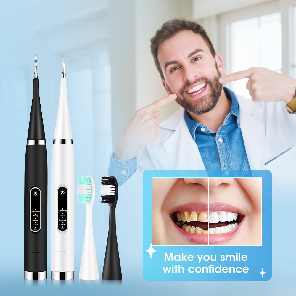Cross-border private model 5-speed electric tooth cleaner usb charging household oral calculus remover tooth cleaner