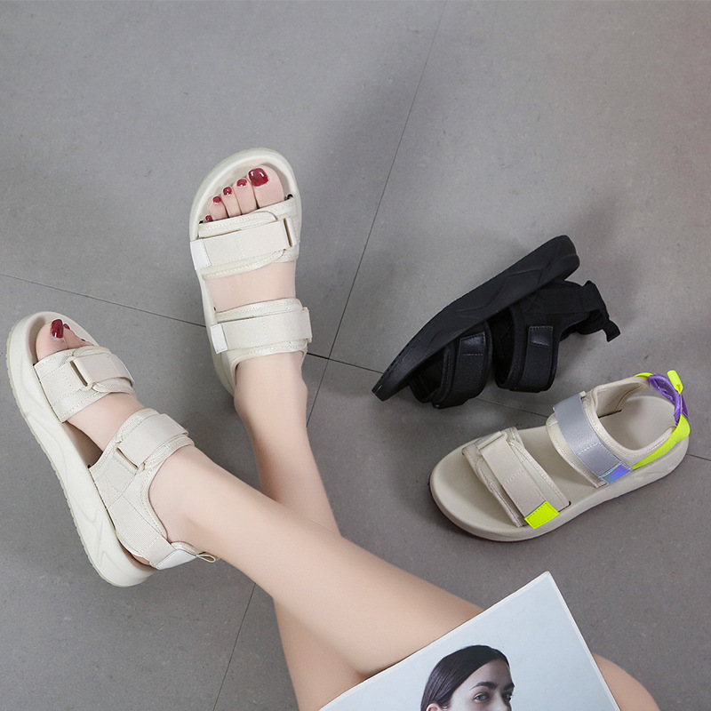 2023 cross-border summer new platform sports clunky sandals women's trendy all-match casual flat factory wholesale