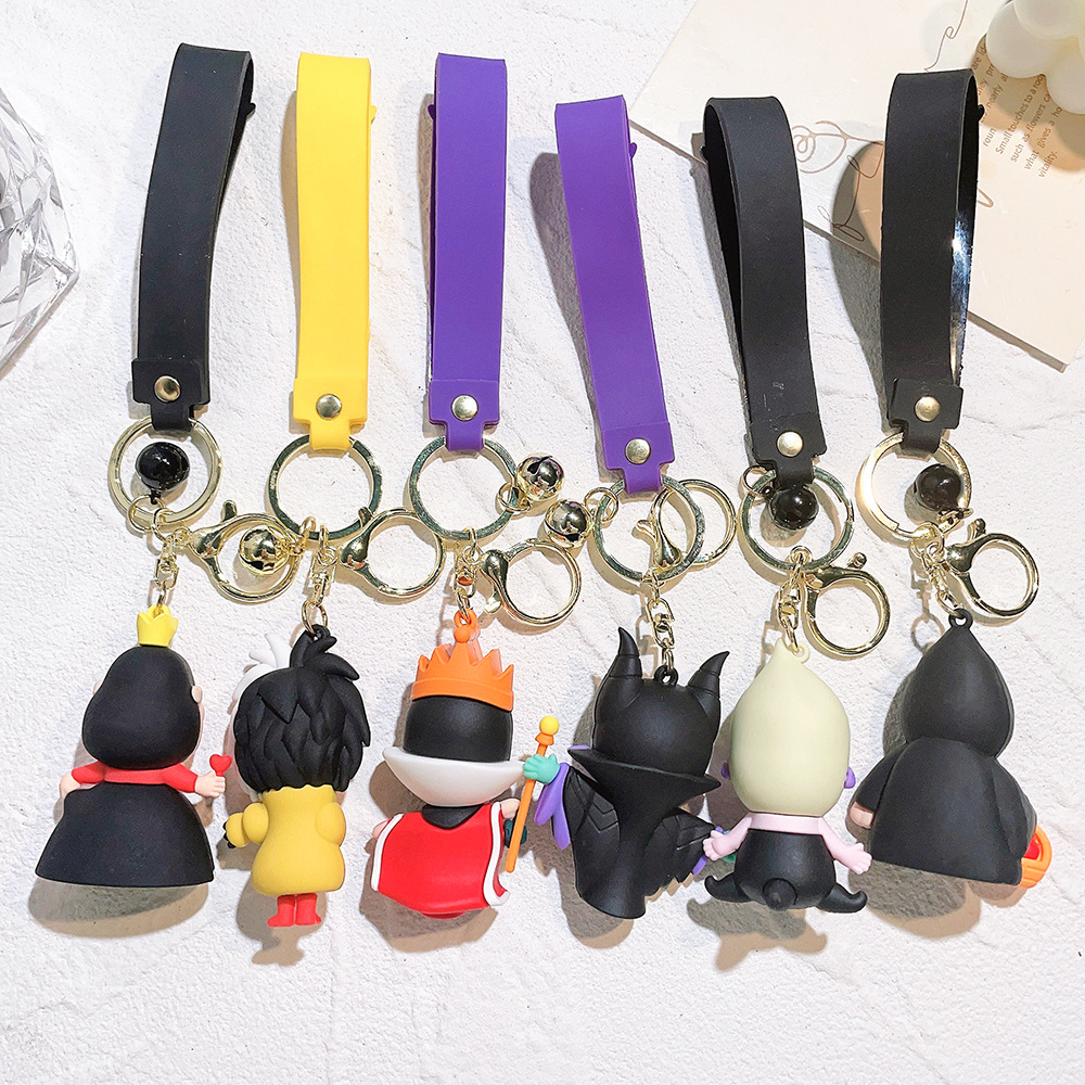 Anti-evil witch key chain cartoon Black Witch Doll bag pendant silicone car key chain