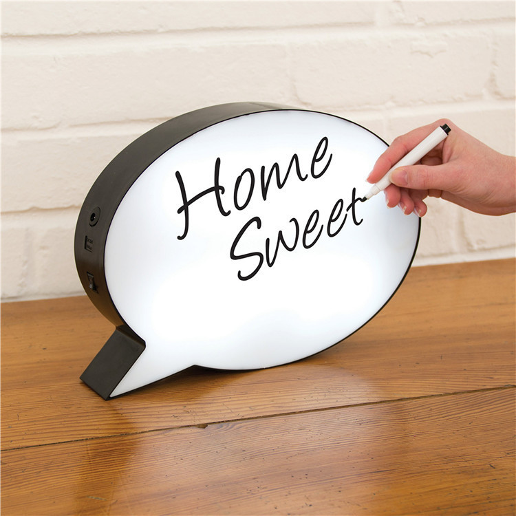 Q4 Oval Handwritten Wipe Message Cloud Light Box DIY Birthday Ceremony Room Scene Layout Props
