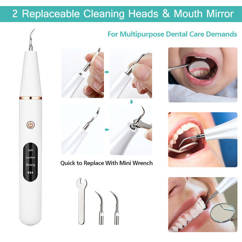 Cross-border New Household Real Ultrasonic Dental Cleaner Multifunctional Portable Tartar Removal Electric Dental Cleaner Tool Wholesale