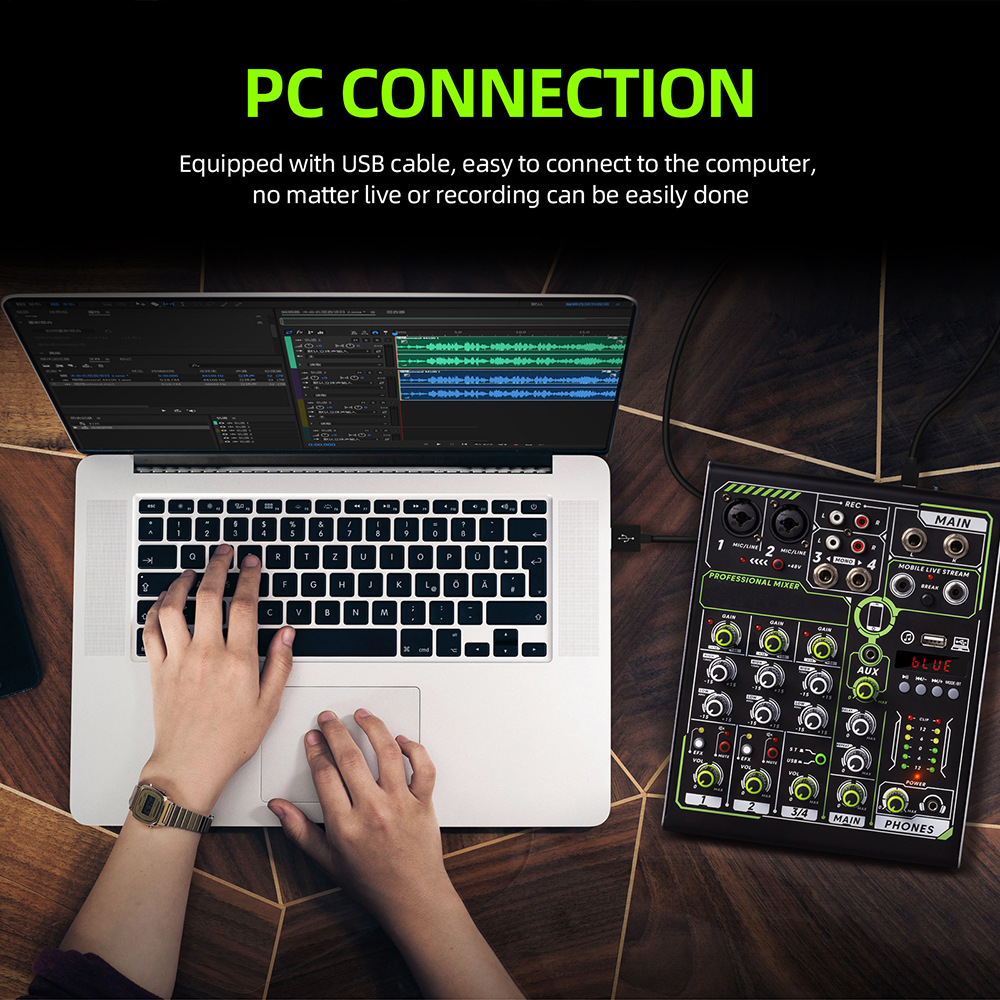 Cross-border mixer mobile phone computer live broadcast English singing sound card professional equipment dedicated mobile phone live broadcast interface