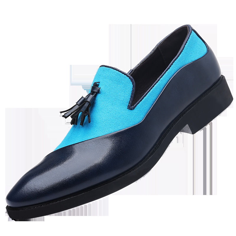 2023 New Leather Shoes Men's Business Dress Large Size Foot Cover Fashionable Casual Shoes Korean Style All-match Fashionable British Style