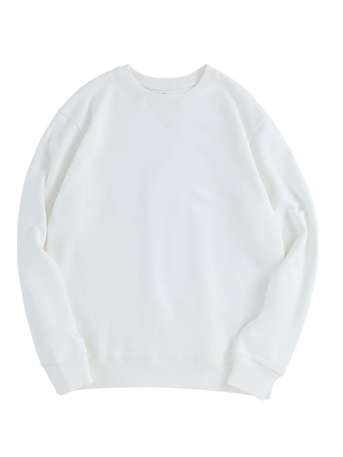 380g thick heavy combed cotton round neck sweater Terry pullover long sleeve inverted triangle casual top in stock