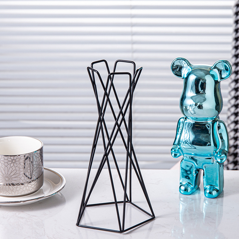 Nordic ins geometric iron vase holder hydroponic plant decoration living room room decoration desktop flower arrangement decoration