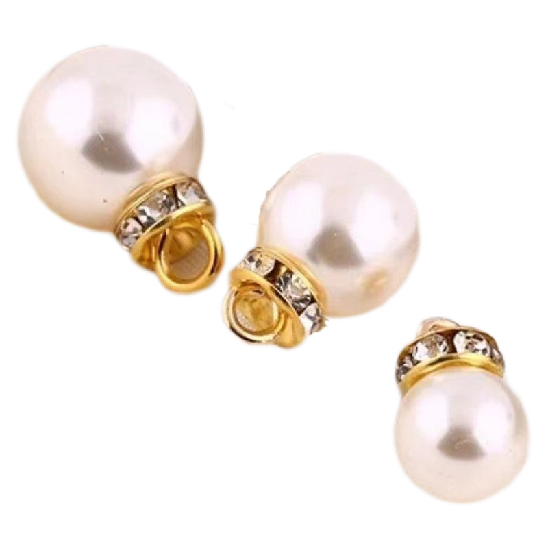 Bright Diamond candy box DIY accessories with hole creamy-white simulation plastic pearl pendant necklace pendant jewelry