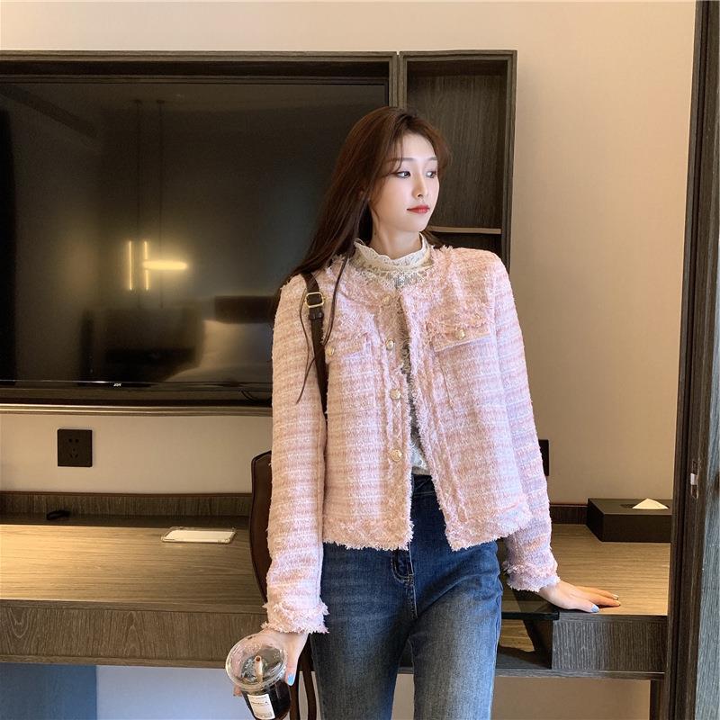 Chanel Style Tweed Coat Autumn and Winter 2025 New Elegant Tassel Chic Short Street Long Sleeve Top Women's Clothing