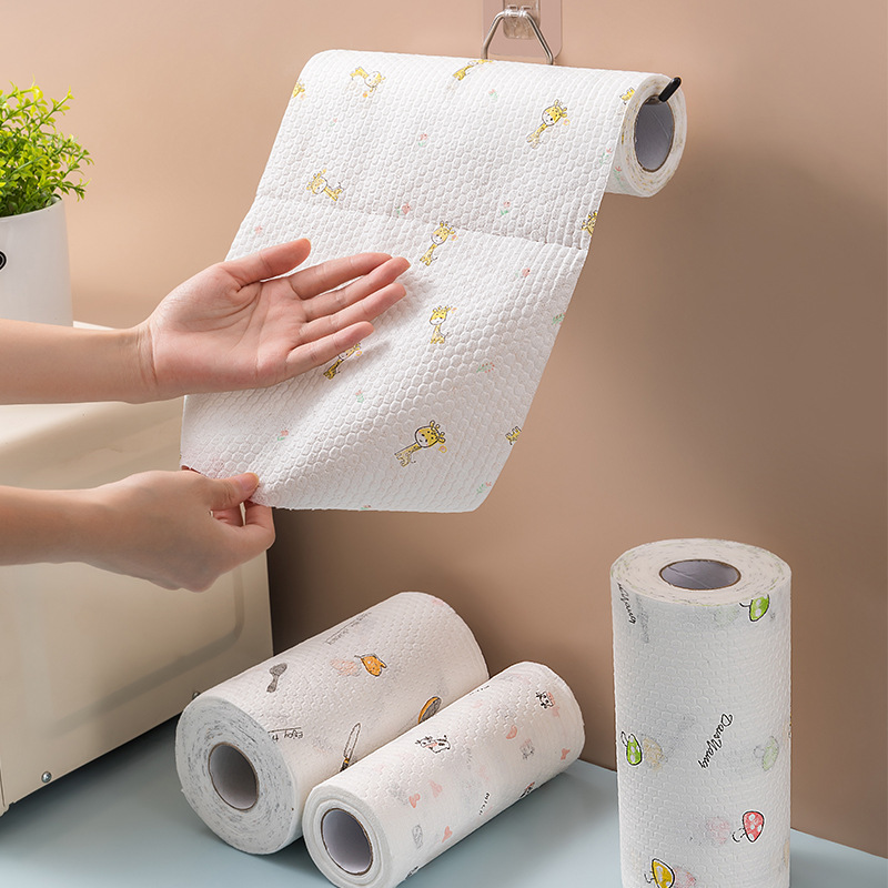 A generation of lazy dishcloth disposable oversized roll thick non-woven kitchen paper housework dry and wet dishwashing cloth