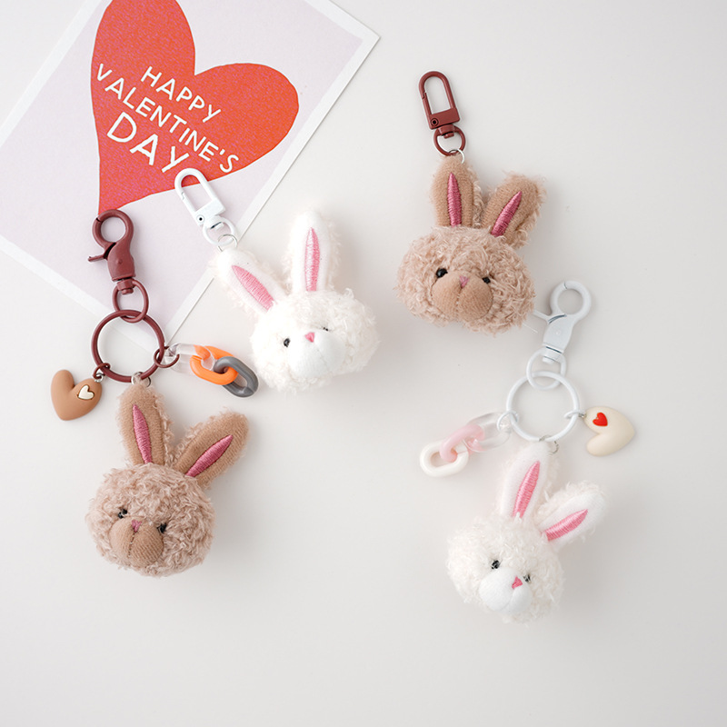 ins rabbit cute key chain cartoon doll doll student bag pendant plush rabbit car key chain